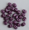 Superduo Purple Alabaster Pastel Bordeaux Miniduo 02010-25032 Czech Beads  x 10g
